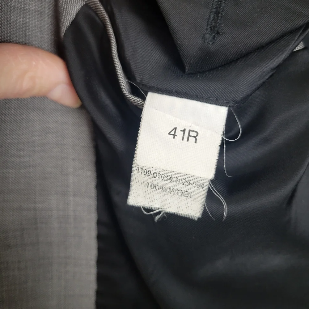 Jos A Bank Traveler Blazer Jacket Tailored Fit Mens 41R Gray 100% Wool